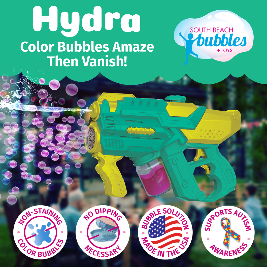 PoppinColorz Hydra: 2-in-1 Water Gun & Color Bubble Blaster