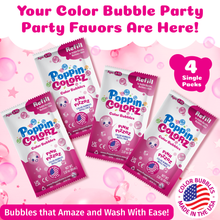 Load image into Gallery viewer, PoppinColorz Pink Pizzaz Color Bubbles - 4-pack Refills