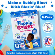 Load image into Gallery viewer, PoppinColorz Blazin&#39; Blue Color Bubbles - 8 Party Favors
