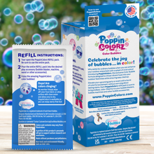 Load image into Gallery viewer, PoppinColorz Blazin' Blue Color Bubbles - 4-pack Refills