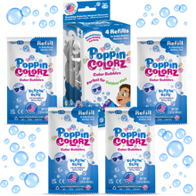 Load image into Gallery viewer, PoppinColorz Blazin' Blue Color Bubbles - 4-pack Refills