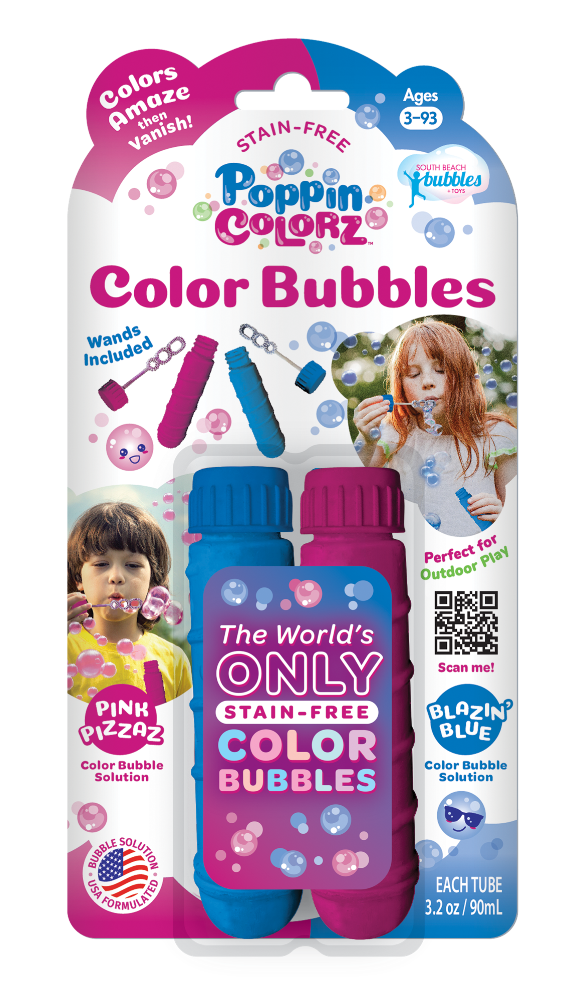 PoppinColorz™ 2-Pack Pink & Blue Color Bubble Tubes – South Beach