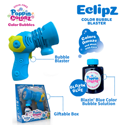 PoppinColorz Eclipz Bubble Blaster – Blazin’ Blue