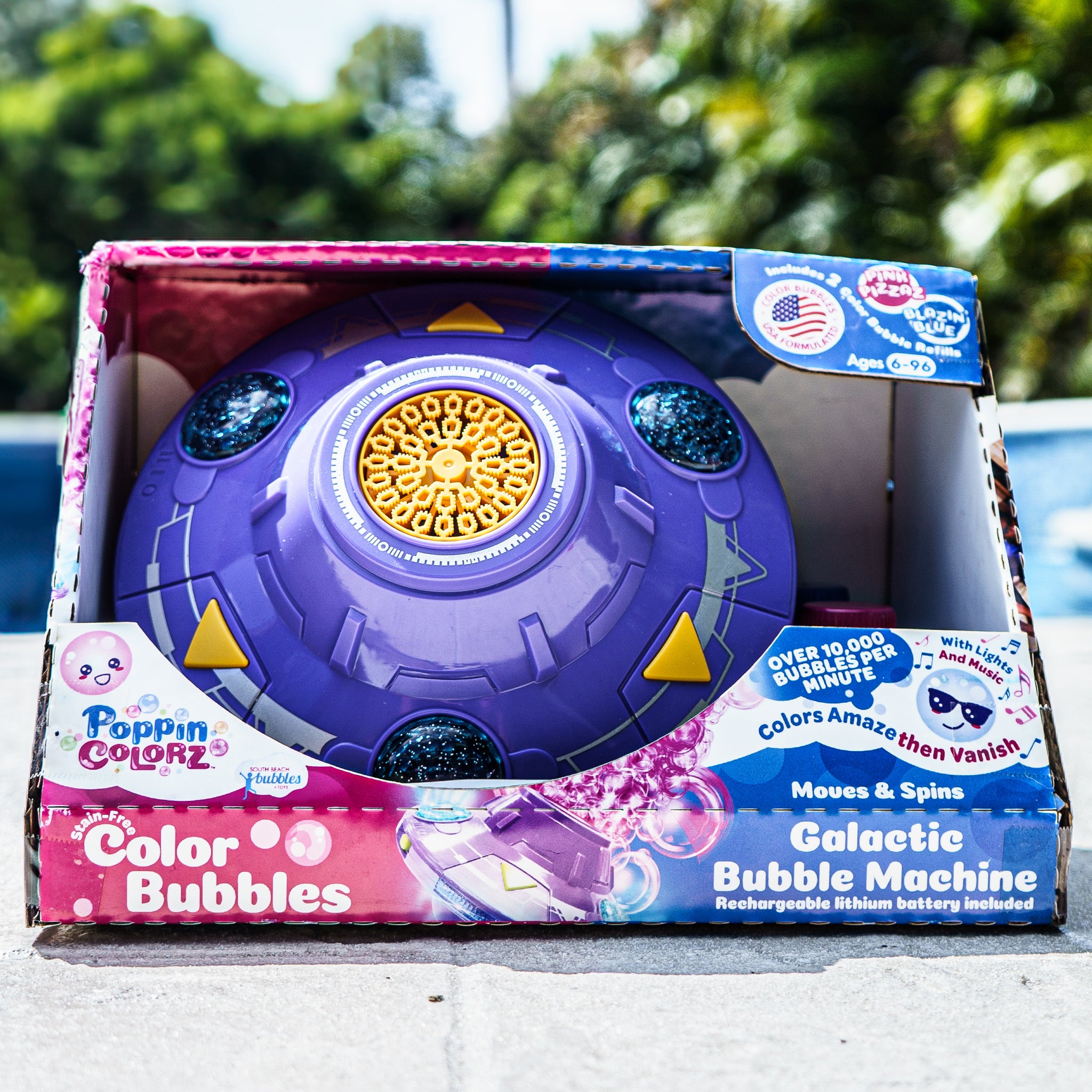 PoppinColorz™ Galactic Color Bubble Machine™ – Spins, Lights