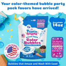 Load image into Gallery viewer, PoppinColorz™️ Stain-Free Color Bubbles Refill – Blazin' Blue 14oz
