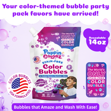 Load image into Gallery viewer, PoppinColorz™️ Stain-Free Color Bubbles Refill – Prismatic Purple 14oz
