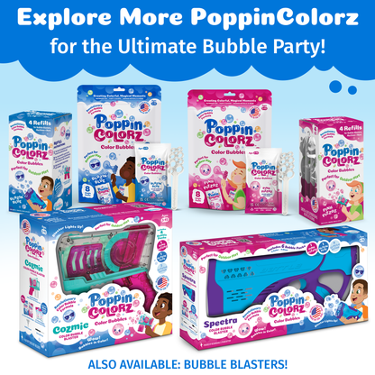 PoppinColorz Blazin' Blue Color Bubbles - 8 Party Favors