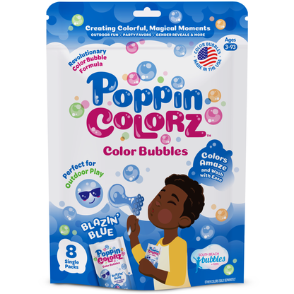 PoppinColorz Blazin' Blue Color Bubbles - 8 Party Favors