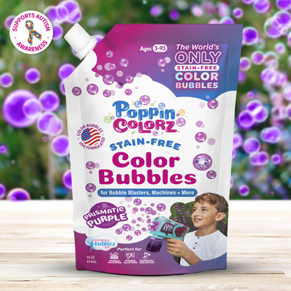 PoppinColorz™️ Stain-Free Color Bubbles Refill – Prismatic Purple 14oz