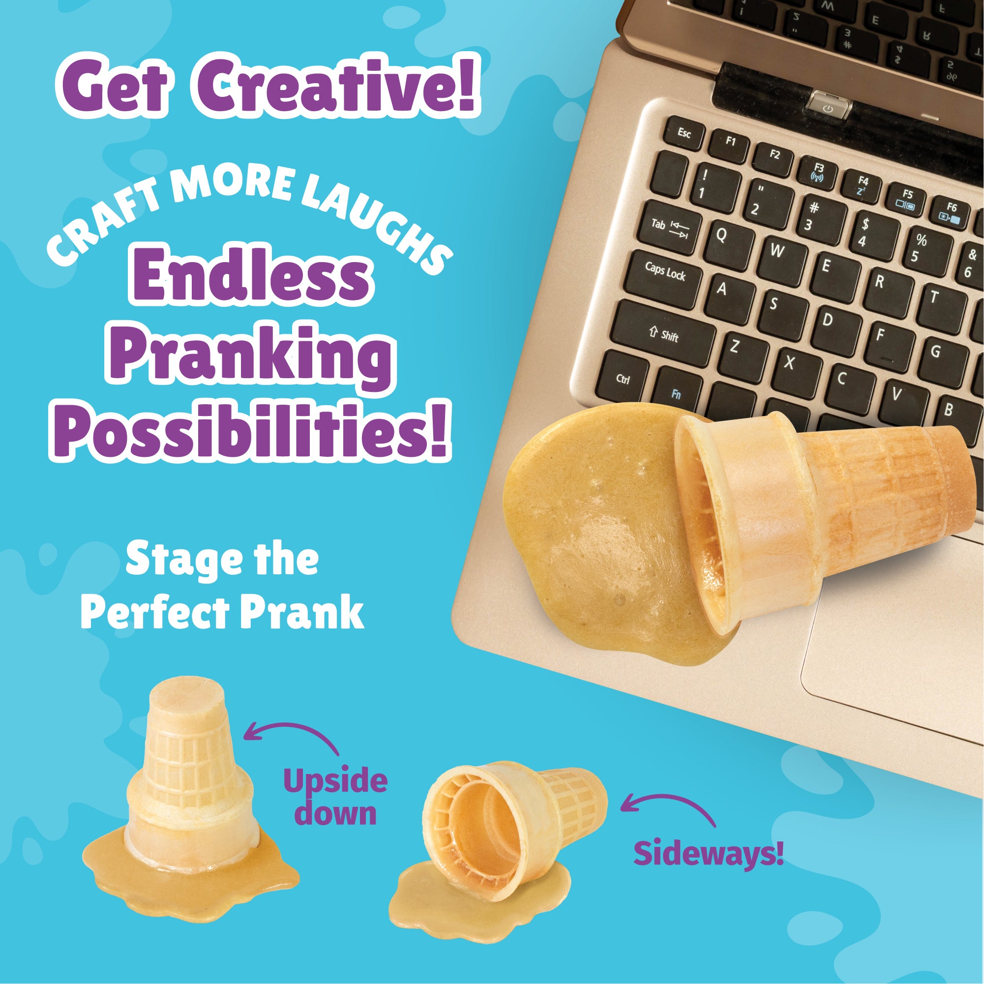 WatchMePrank DIY Ice Cream Cone Spill Prank kit – South Beach Bubbles