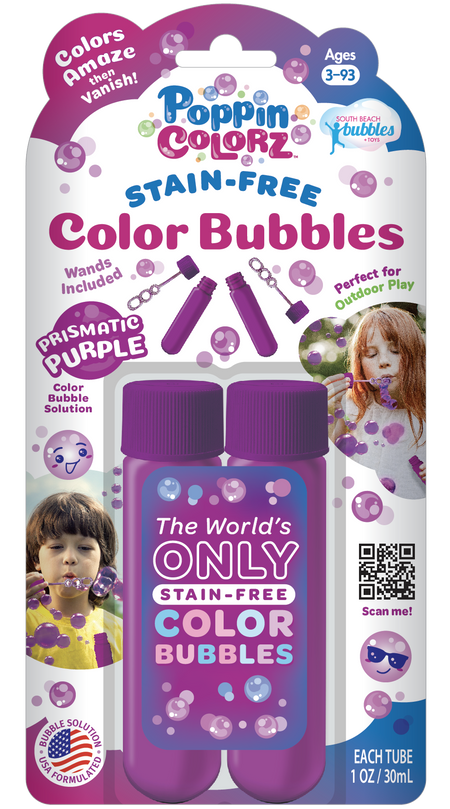 PoppinColorz™ 2-Pack Prismatic Purple Color Bubble Tubes