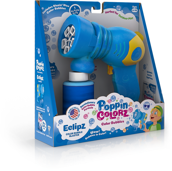 PoppinColorz Eclipz Bubble Blaster – Blazin’ Blue