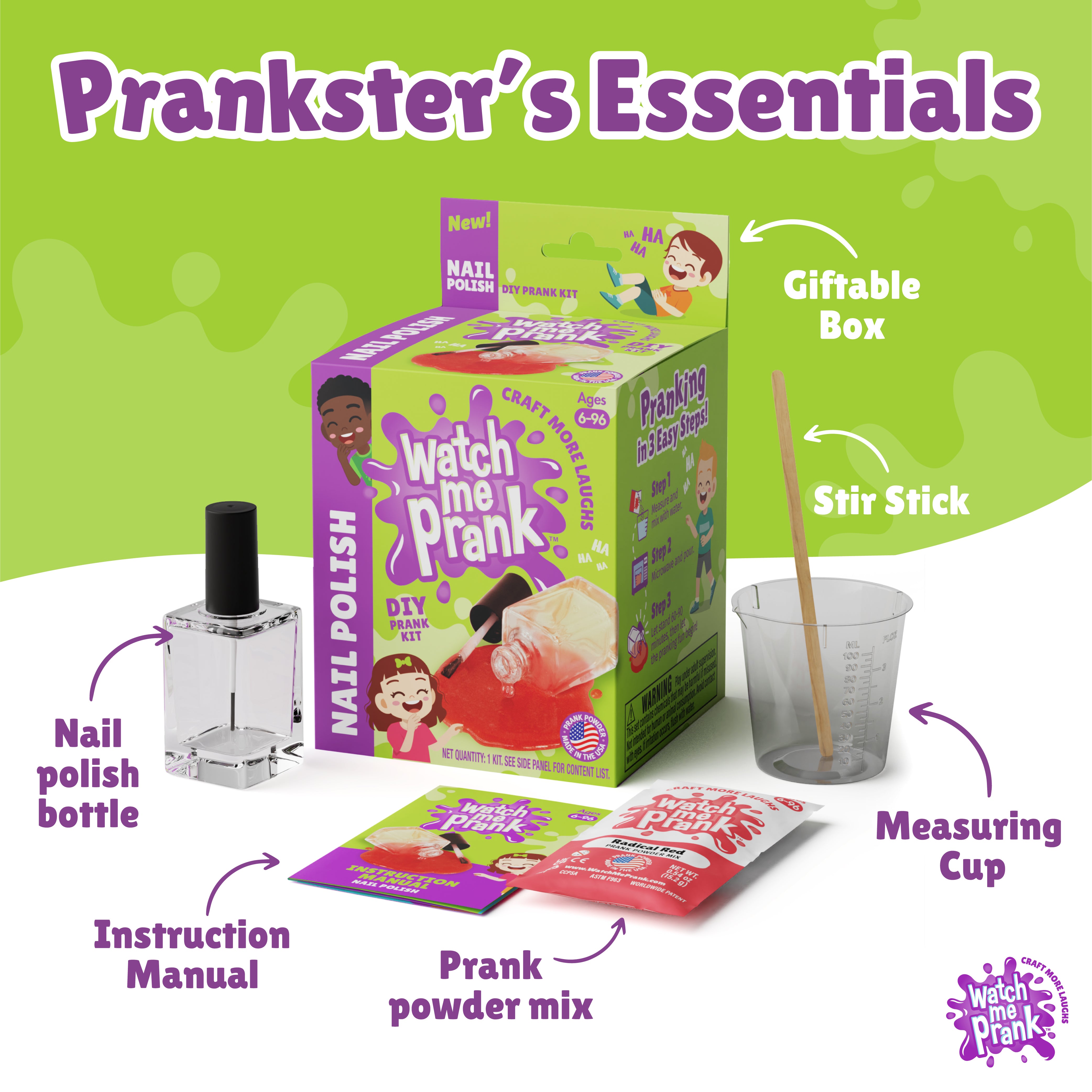 WatchMePrank DIY Nail Polish Spill Prank Kit – South Beach Bubbles