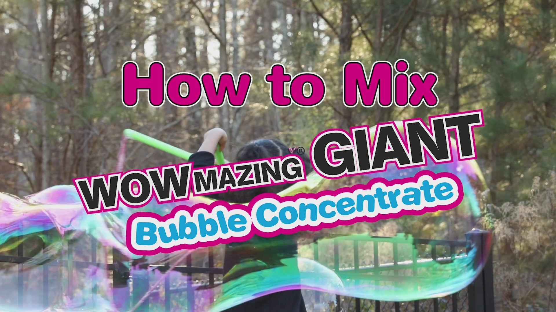 WOWmazing Big Bubble Concentrate refill solution that makes gallons of giant bubbles, just add water for outdoor family fun and bubble play