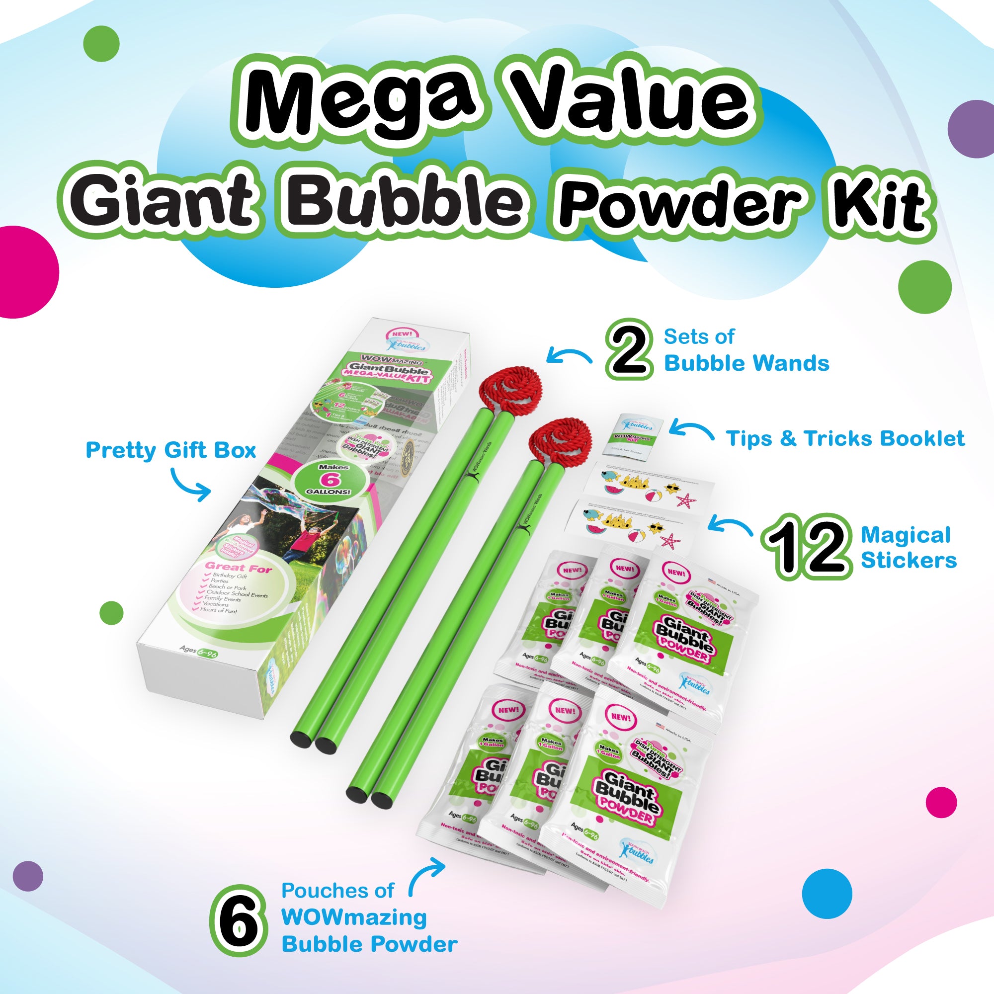 WOWmazing Giant Bubble Kit: Big Bubble Wands & Concentrate! – Riley Reigh /  Mod Market
