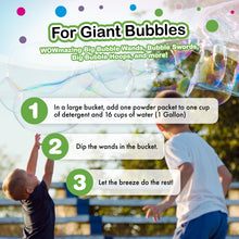 Load image into Gallery viewer, WOWmazing Bubble POWDER (6 packets) - Turns Dish Detergent into Giant Bubbles. Makes 6 GALLONS!

